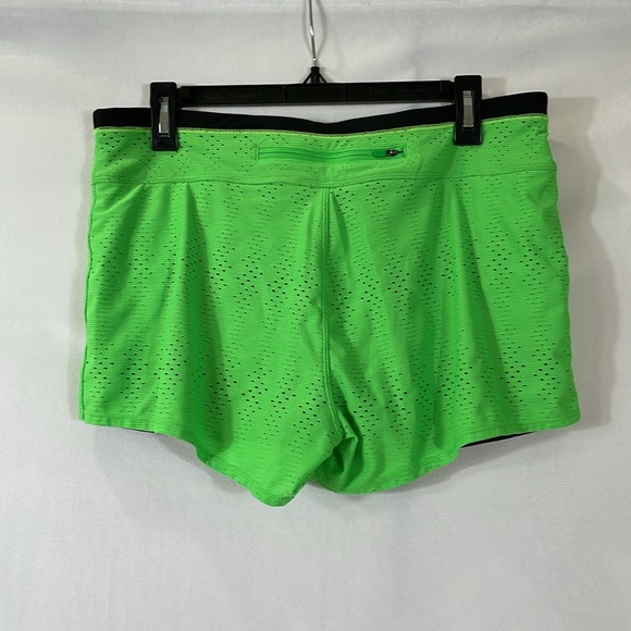 Athleta Shorts Size L Running Athletic Green And Black EUC - Picture 2 of 9